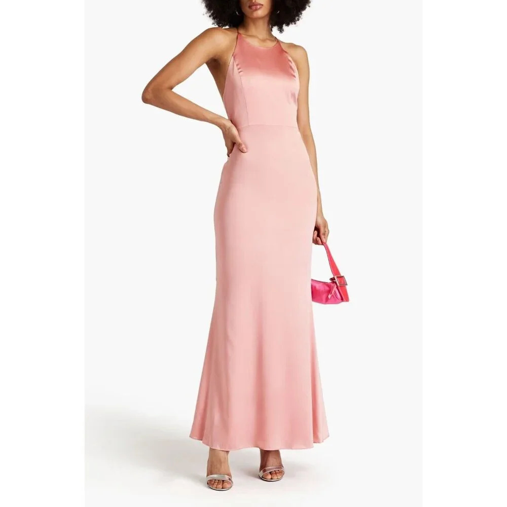 Alice + Olivia Samia Silk Baby Pink Dress 10 NWT $595